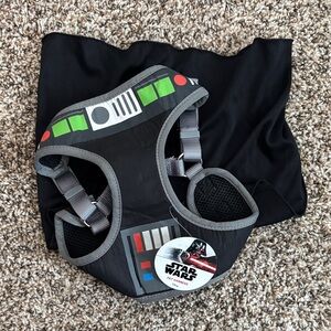 Darth Vader Dog Harness with Velcro Cape Large